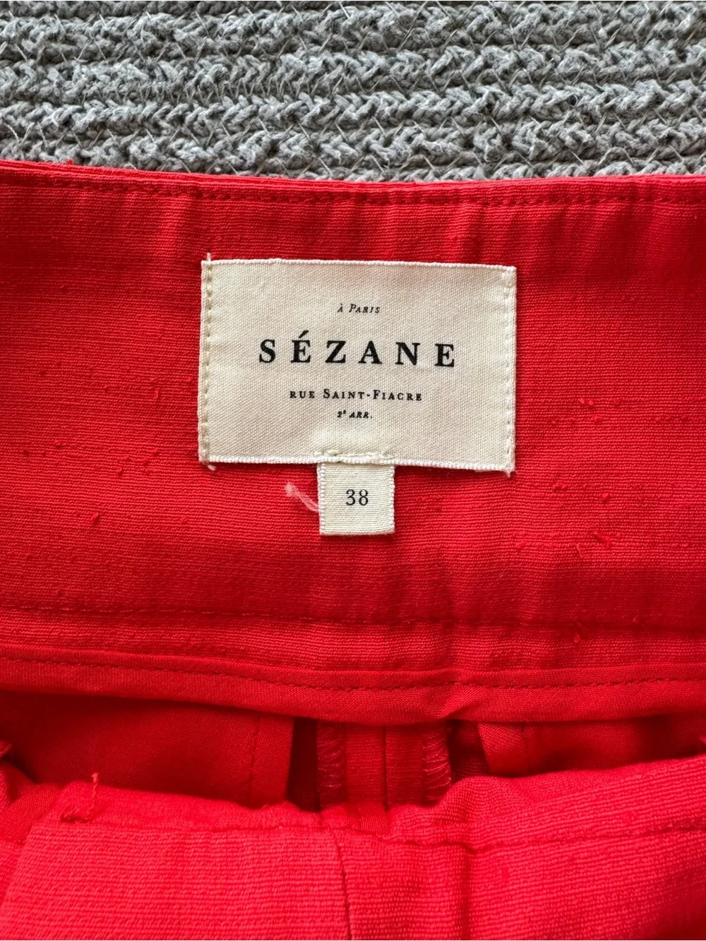 Sezane Coral Red Aldo Trouser Cotton Blend High Waist Dress Pants Size 38 or 6 - Picture 9 of 16